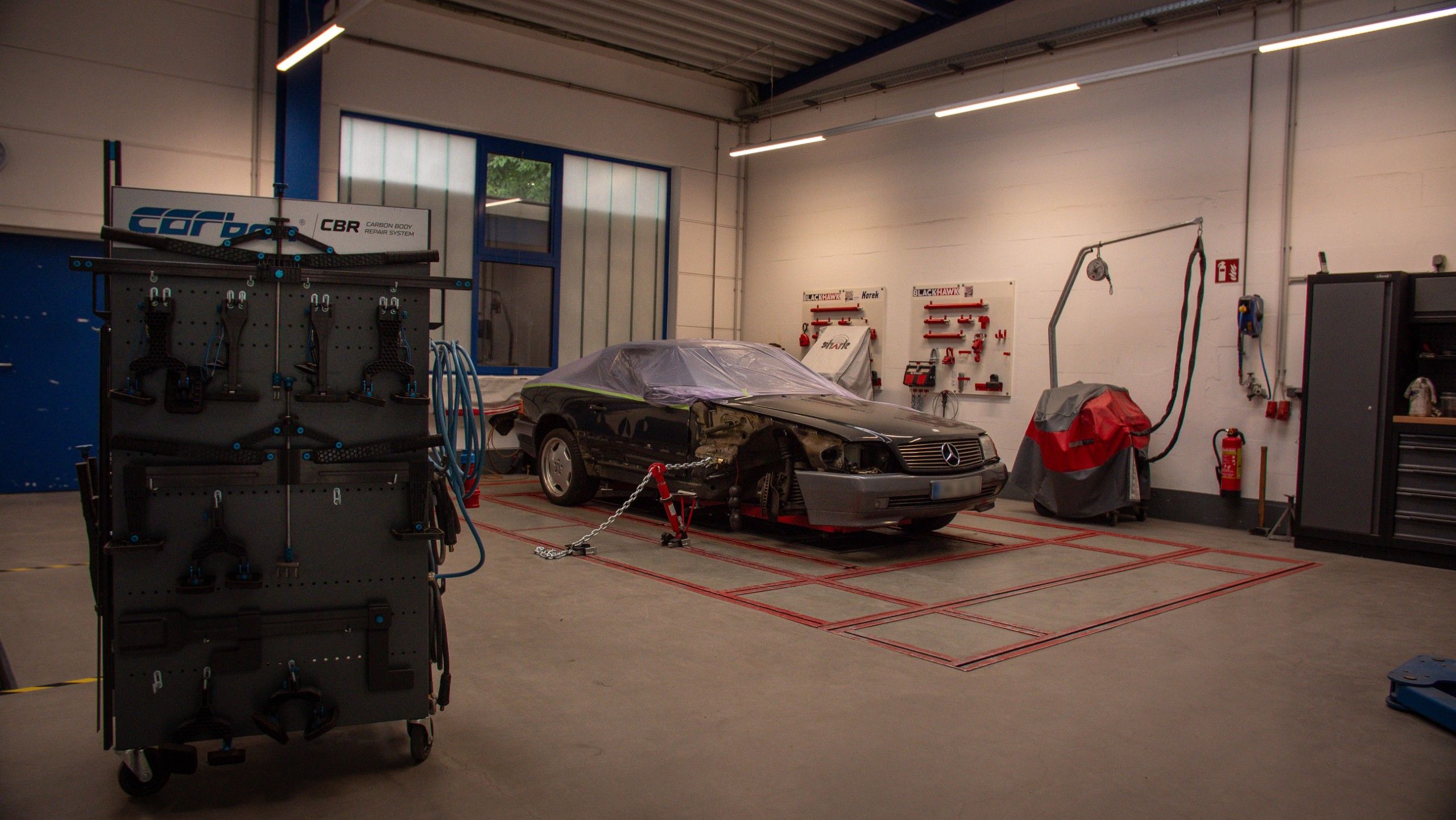 Auto bereit zum Rahmen richten